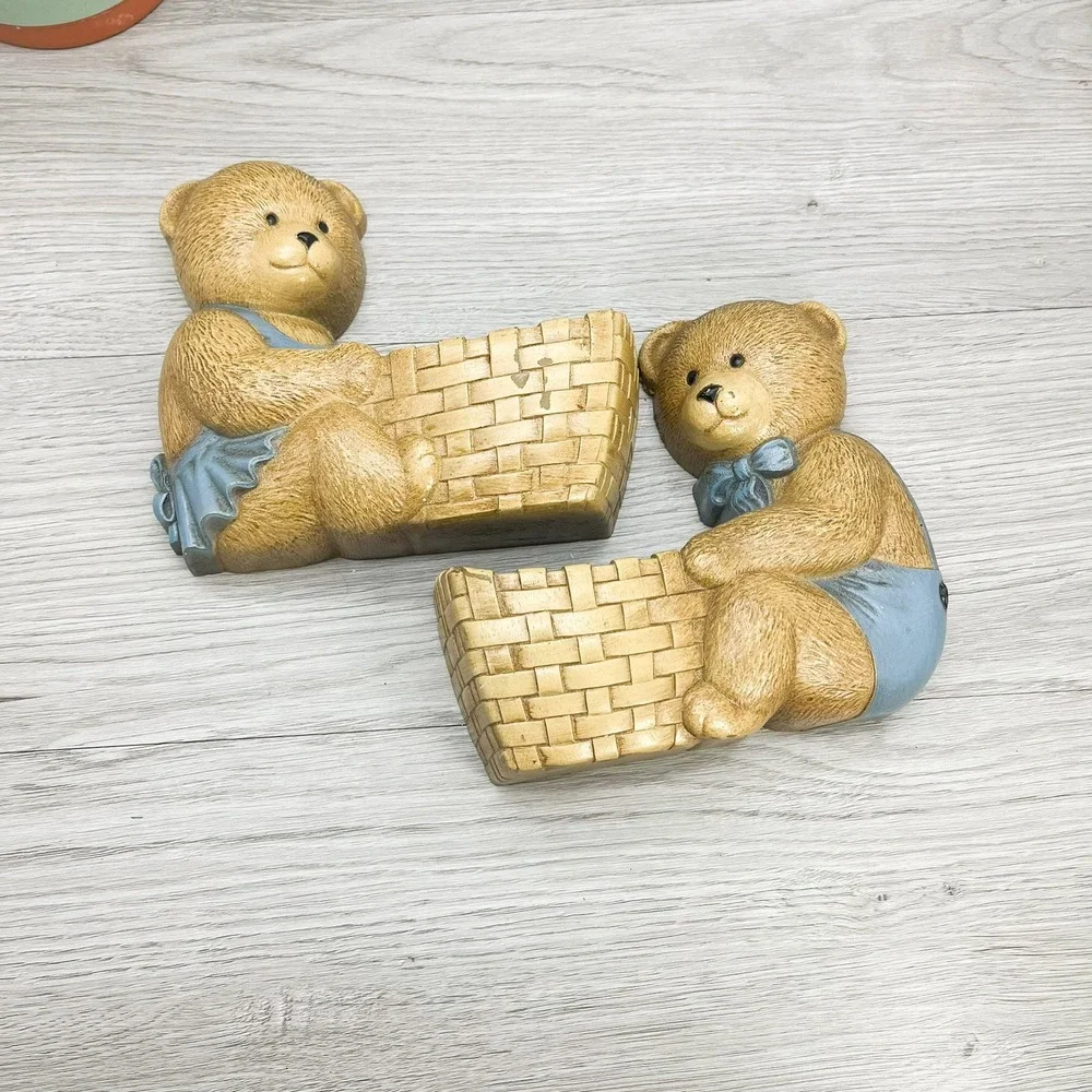 Vintage Teddy Bear Wall Shelves: 1980s Burwood Homco Decor (Set of 2)‎